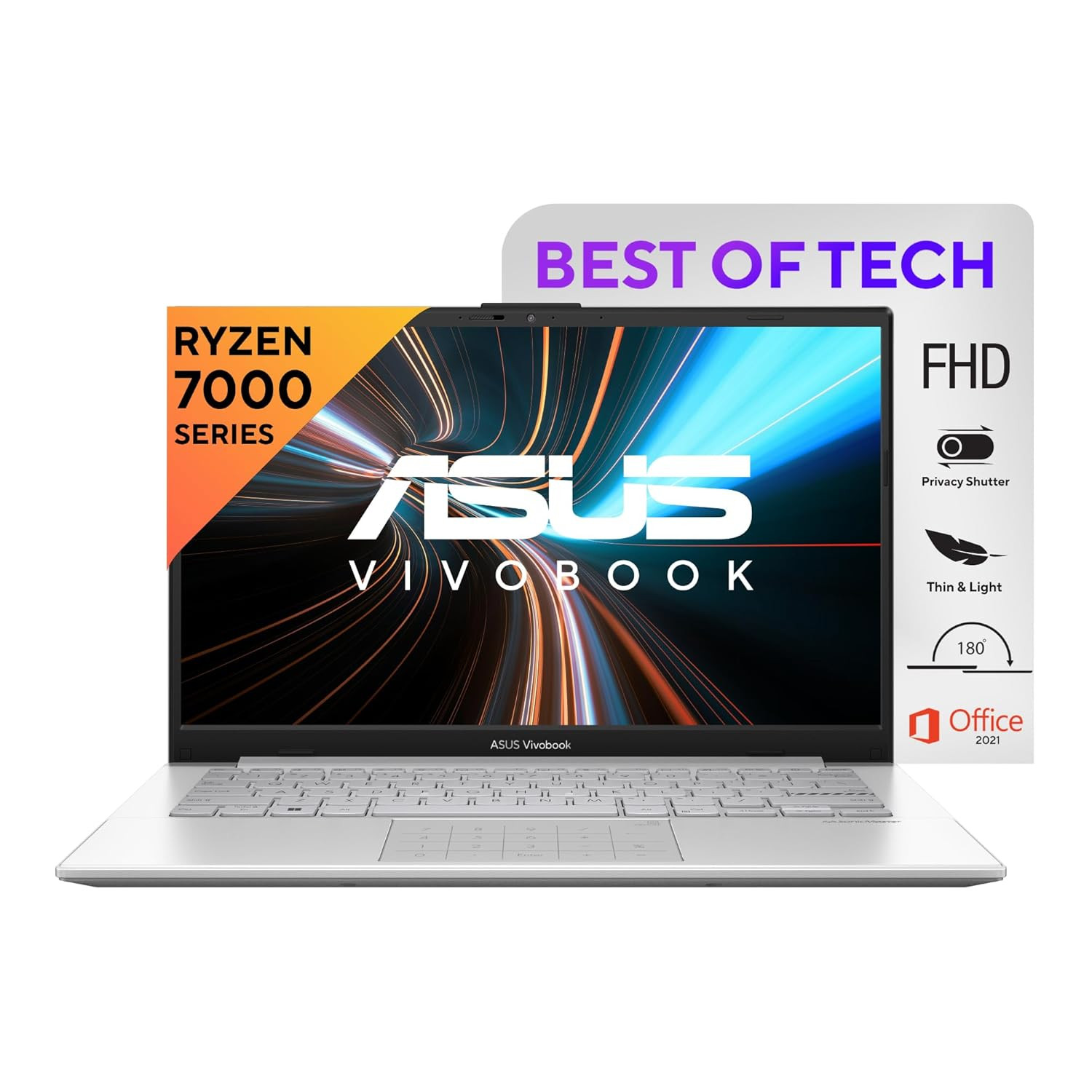 ASUS Vivobook Go 14 / E1404FA-NK521WS / AMD Ryzen 5 7520U / 14-inch (35.56 cm) / 8GB / 512GB SSD / Win 11 / Silver / 1.38 kg