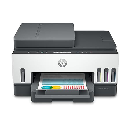 HP Smart Tank 750 / All-in-One Auto Duplex WiFi Colour Printer / ADF / Upto 12000 Black / 8000 Colour Pages Included in The Box ( Print/ Scan /Cope ) for Office with ADF