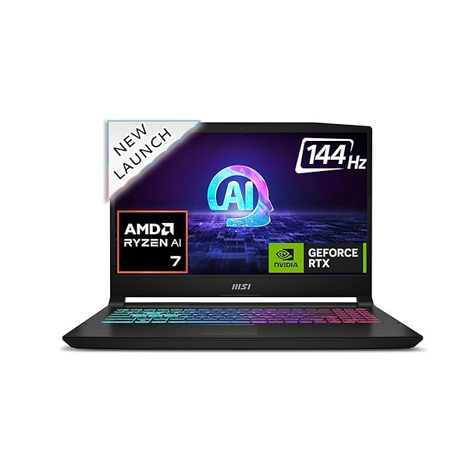 MSI Katana A15 AI / B8VF-441IN / AMD Ryzen 7 / Windows 11 Home / 15.6 Inch / Nvidia GeForce RTX4060 / Black