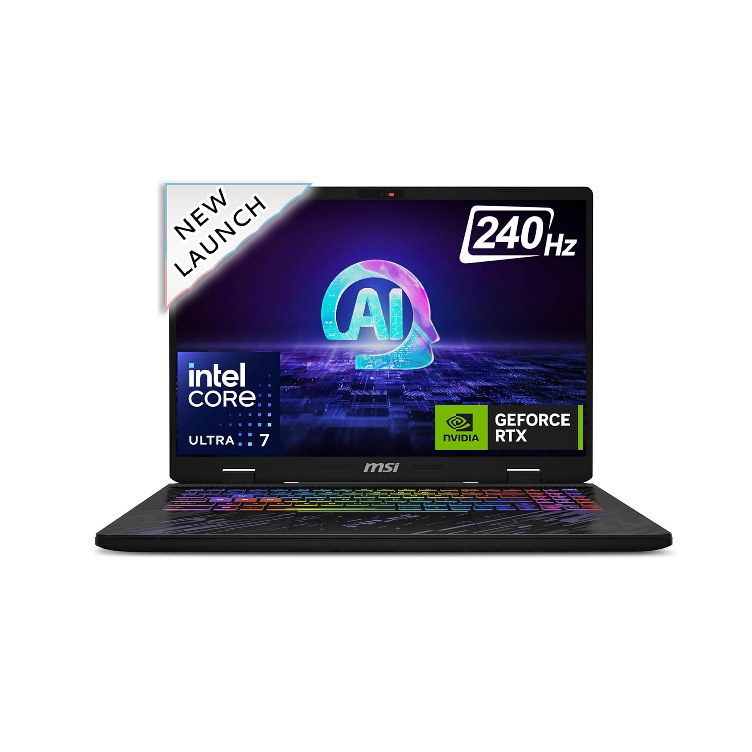 MSI Pulse 16 AI / C1VFKG-030IN / Intel Core Ultra 7 155H / Built-in Ai / 41CM 16:10 QHD+ 240Hz / 16GB / 1TB NVMe SSD / Win 11 Home / NVIDIA GeForce RTX 4060 / GDDR6 8GB / Core Black / 2.8Kg