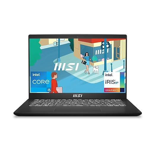 MSI-C13M-437IN / Intel 13th Gen / i5-1335U / 36CM / FHD / 60Hz 8GB / 512GB NVMe SSD / Windows 11 Home / Iris Xe Graphics / Classic Black / 1.4Kg