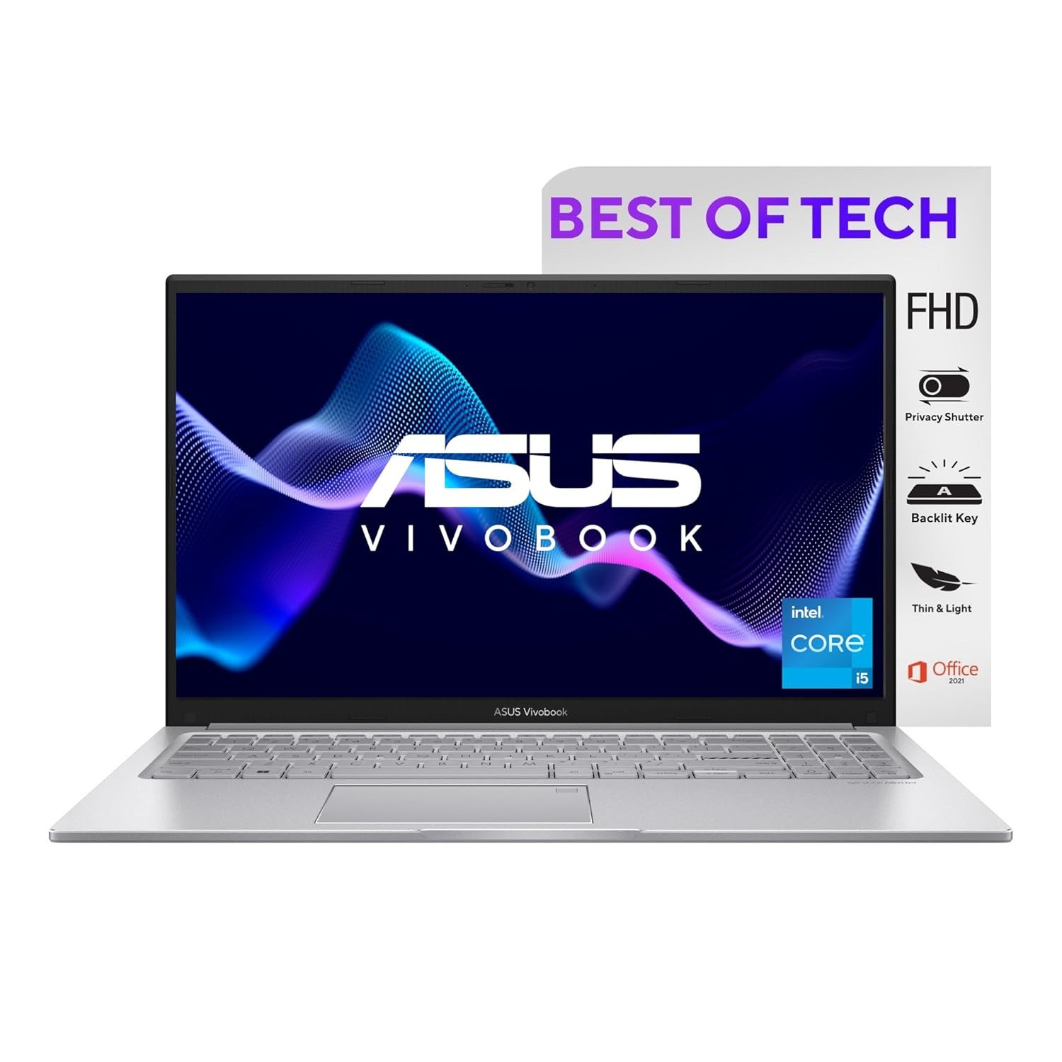 ASUS Vivobook 15 / X1504ZA-NJ542WS / Intel Core i5-1235U 12th Gen / 15.6" (39.62 cm) FHD / 16GB RAM / 512GB SSD / Win11 / Silver/ 1.7 kg