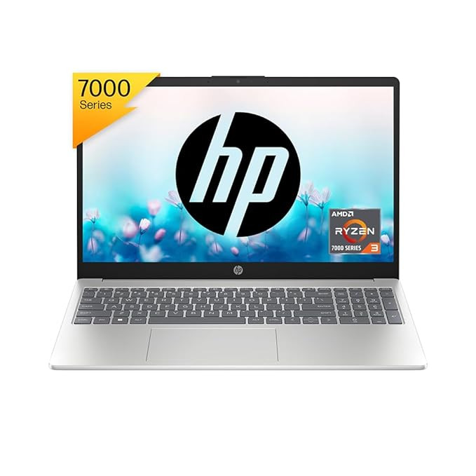 HP 15-fc0026AU / AMD Ryzen 3 7320U / 15.6 Inch -39.6 cm / FHD / 8GB LPDDR5 / 512GB SSD / AMD Radeon Graphics / FHD Camera / Privacy Shutter / Backlit KB / Win 11 / MSO 2021 / Silver / 1.59 kg
