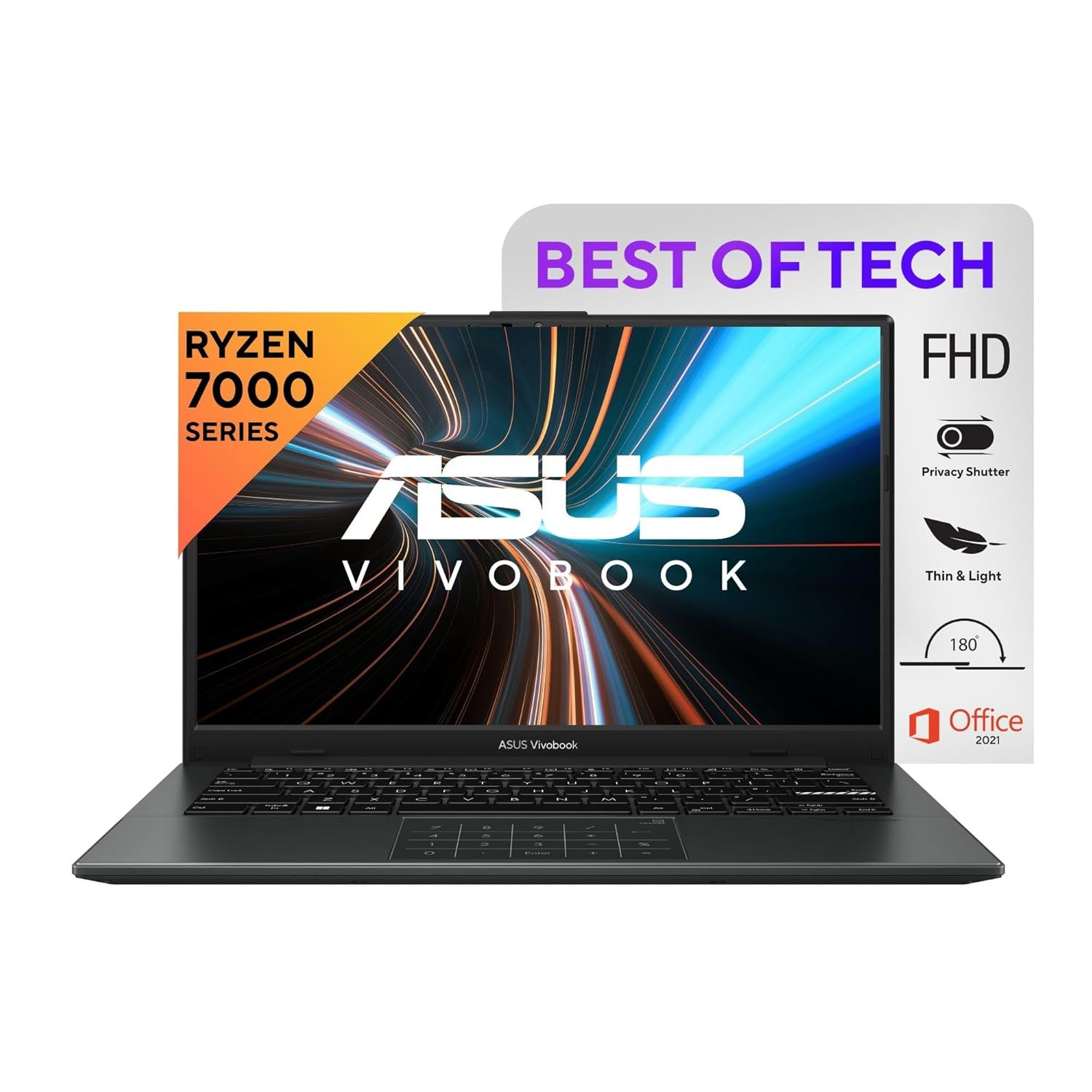ASUS Vivobook Go 14 /  E1404FA-NK547WS / AMD Ryzen 5 7520U /  14-inch - 35.56 cm  FHD / 16GB / 512GB SSD / Win 11 /MSO 2021 / Alexa Built-in / Mixed Black /1.38 kg.